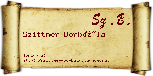 Szittner Borbála névjegykártya